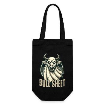 Bull Sheet Funny Illustration With Bull - Gift Bag for Bottles - black - Front