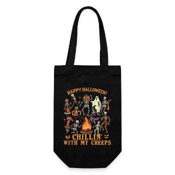 Funny HaHalloween Fun With Chillin' Creeps - Gift Bag for Bottles - black - Front
