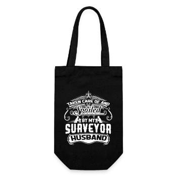 Spoiled By My Surveyor Husband - Gift Bag for Bottles - black - Front