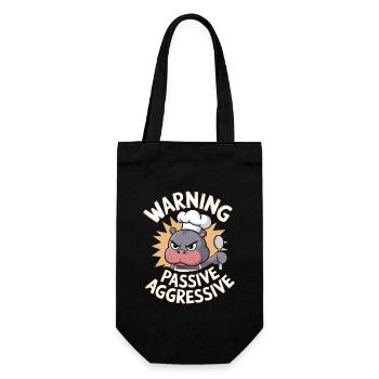 Warning Passive Aggressive Cook Hippopotamus - Gift Bag for Bottles - black - Front