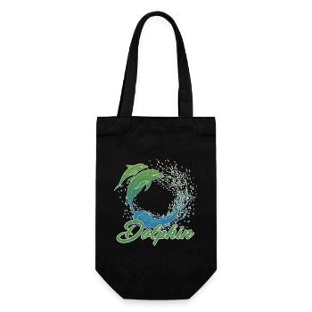 Awesome Dolphin - Gift Bag for Bottles - black - Front