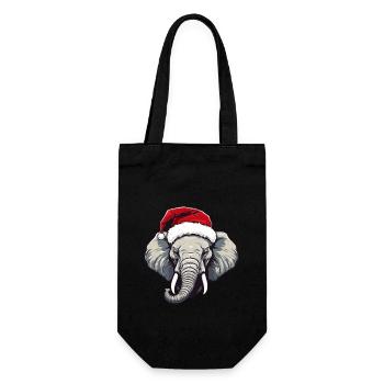 Elefant Kopf Weihnachten Portät - Geschenkbeutel für Flaschen - Schwarz - Vorne