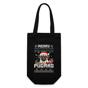 Pug Ugly Christmas Merry Pugmas Matching Look - Gift Bag for Bottles - black - Front