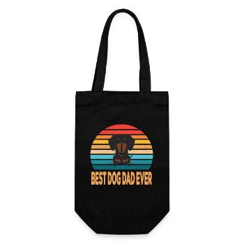 Best Dog Dad Ever Weenie Papa Father's day - Geschenkbeutel für Flaschen - Schwarz - Vorne