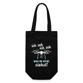 Drohnen - Ich Seh, Ich Seh - Geschenkbeutel für Flaschen - Schwarz - Vorne