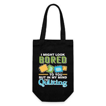 In My Mind I am Quilting - Gift Bag for Bottles - black - Front