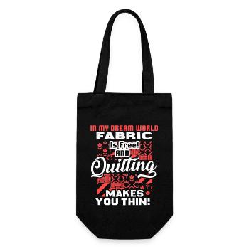 Quilting Makes You Thin - Gift Bag for Bottles - black - Front