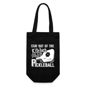 Pickleball Stay Out Of Kitchen Play Pickleball - Gift Bag for Bottles - black - Front