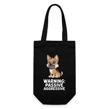 Warning: Passive Aggressive Dog Cartoon - Gift Bag for Bottles - black - Front