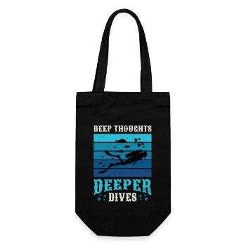 Scuba Diving Deep Thoughts Deeper Dives Snorkeler - Geschenkbeutel für Flaschen - Schwarz - Vorne