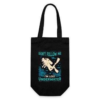 Scuba Diving Don't Follow Me I'm Lost Swimmer - Geschenkbeutel für Flaschen - Schwarz - Vorne