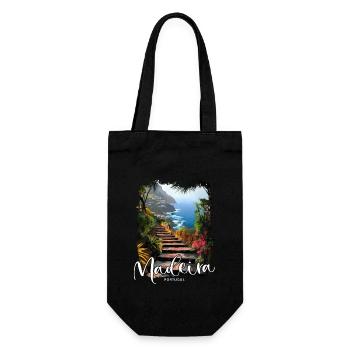 Madeira Island Portugal Vacation Souvenir Tours - Gift Bag for Bottles - black - Front