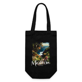 Madeira Island Portugal Vacation Souvenir Tours - Gift Bag for Bottles - black - Front