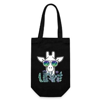 Funny Giraffe Face - Gift Bag for Bottles - black - Front