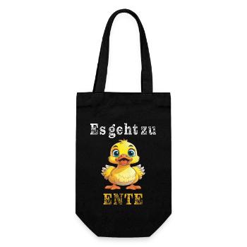 Es geht zu Ente - Geschenkbeutel für Flaschen - Schwarz - Vorne