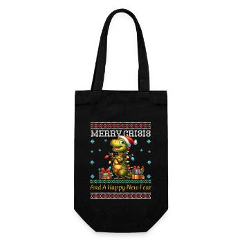 Dino Weihnachten Joyeux Crise Noël laid - Sac à bouteille - noir - Devant