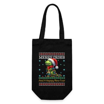 Dino Ugly Noël Joyeux Crise Weihnachten - Sac à bouteille - noir - Devant