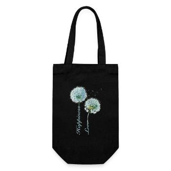 Dandelion Happiness and Love Inspirational Design - Gift Bag for Bottles - black - Front