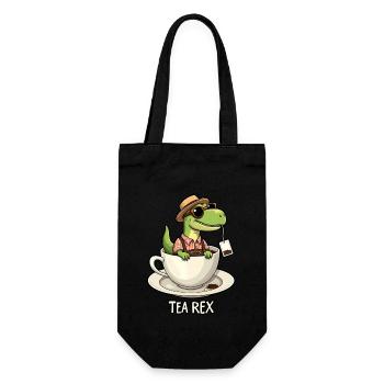 Tea Rex Tyrannosaurus Rex - Geschenkbeutel für Flaschen - Schwarz - Vorne