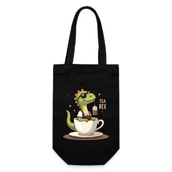 Tea Rex Tyrannosaurus Rex Trachtenshirt Dirndl - Geschenkbeutel für Flaschen - Schwarz - Vorne