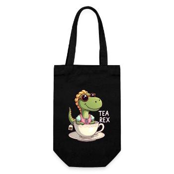 Tea Rex Tyrannosaurus Rex Trachtenshirt Dirndl - Geschenkbeutel für Flaschen - Schwarz - Vorne