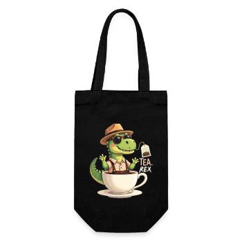 Tea Rex Tyrannosaurus TRex - Geschenkbeutel für Flaschen - Schwarz - Vorne