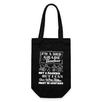 3rd Grade Teacher Is Not Magician - Gift Bag for Bottles - black - Front