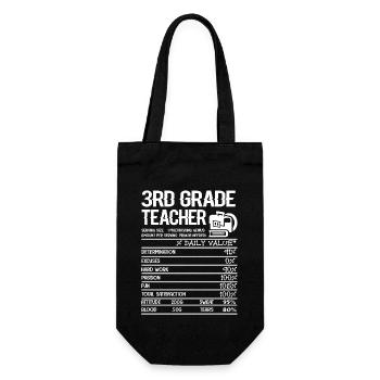 3rd Grade Teacher 3rd Grade Teacher Facts - Gift Bag for Bottles - black - Front