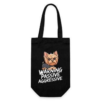 Warning, Passive, Aggressive, Funny, Yorkshire - Gift Bag for Bottles - black - Front