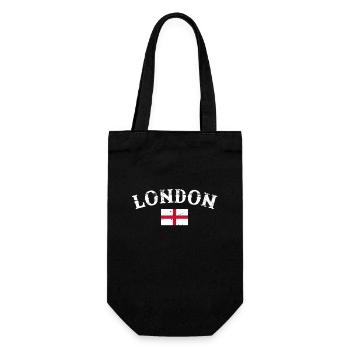 London England Vintage English Flag English - Gift Bag for Bottles - black - Front