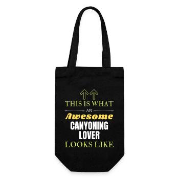 This is what an awesome Canyoning lover looks like - Gift Bag for Bottles - black - Front