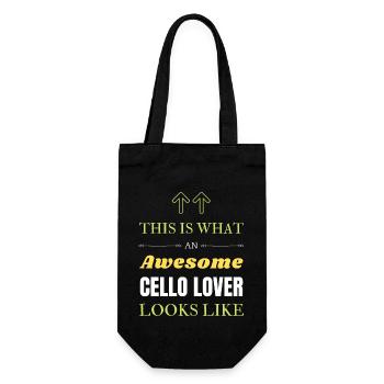 So sieht ein großartiger Cello-Liebhaber aus - Geschenkbeutel für Flaschen - Schwarz - Vorne