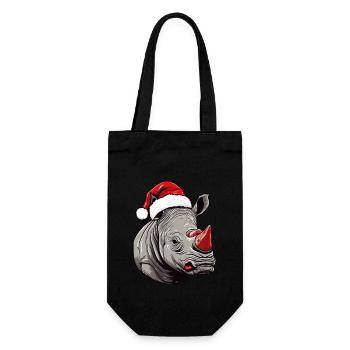 Portrait de Noël Tête de Rhinocéros - Sac à bouteille - noir - Devant