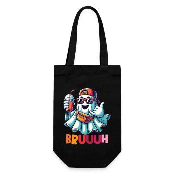 Ghost with Broth Attitude for Cool Ghosts - Gift Bag for Bottles - black - Front