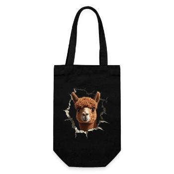 Funny Alpaca Alpaca Lover Cute Zoo Animals - Gift Bag for Bottles - black - Front