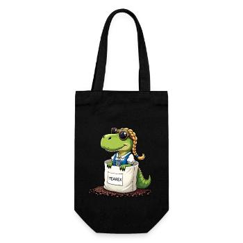 Tea Rex Dinosaurier traditionellen Dir Tee - Geschenkbeutel für Flaschen - Schwarz - Vorne