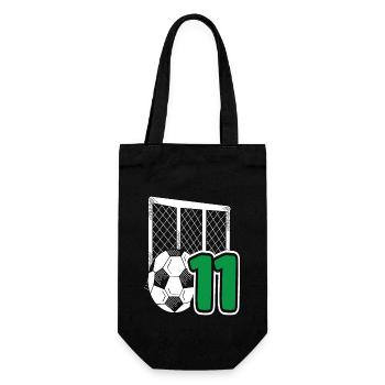 Fête d’anniversaire des enfants de football 11 ans - Sac à bouteille - noir - Devant