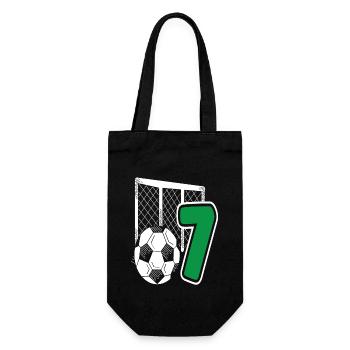 Fußball Geburtstag 7-Jährige Kindergeburtstag - Geschenkbeutel für Flaschen - Schwarz - Vorne