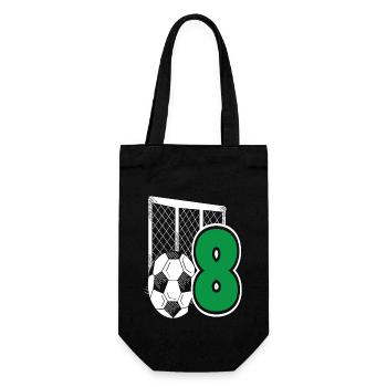 Football Birthday 8 Year Old Children's Birthday Party - Gift Bag for Bottles - black - Front
