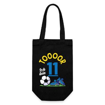 Goal Football I'm 11 Children's Birthday Party - Gift Bag for Bottles - black - Front