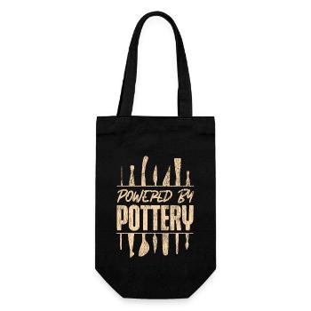 Pottery Ceramics Artist Powered By - Gift Bag for Bottles - black - Front