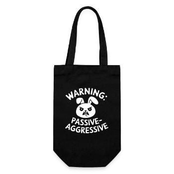 Avertissement : Humour passif-agressif du lapin - Sac à bouteille - noir - Devant