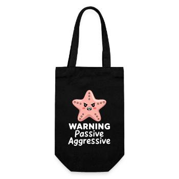 Attention passive agressive étoile de mer illustration - Sac à bouteille - noir - Devant