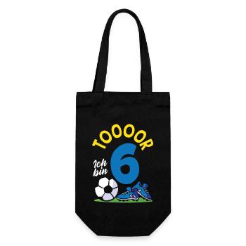 Goal Football I'm 6 Children's Birthday Party - Gift Bag for Bottles - black - Front