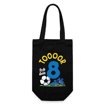 Goal Football I'm 8 Children's Birthday Party - Gift Bag for Bottles - black - Front