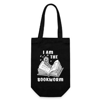BOOK WORM I AM THE BOOKWORM - Gift Bag for Bottles - black - Front