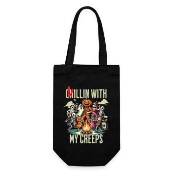 funny chillin with my creeps halloween fun - Gift Bag for Bottles - black - Front