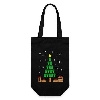 Weihnachtsbaum aus Dubbeglas mit Geschenkkisten - Geschenkbeutel für Flaschen - Schwarz - Vorne