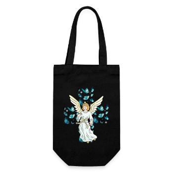 Angel Cross Crosses Butterflies Spiritual - Gift Bag for Bottles - black - Front
