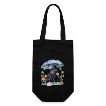 oiseau corbeau parapluie météo nature corbeau - Sac à bouteille - noir - Devant